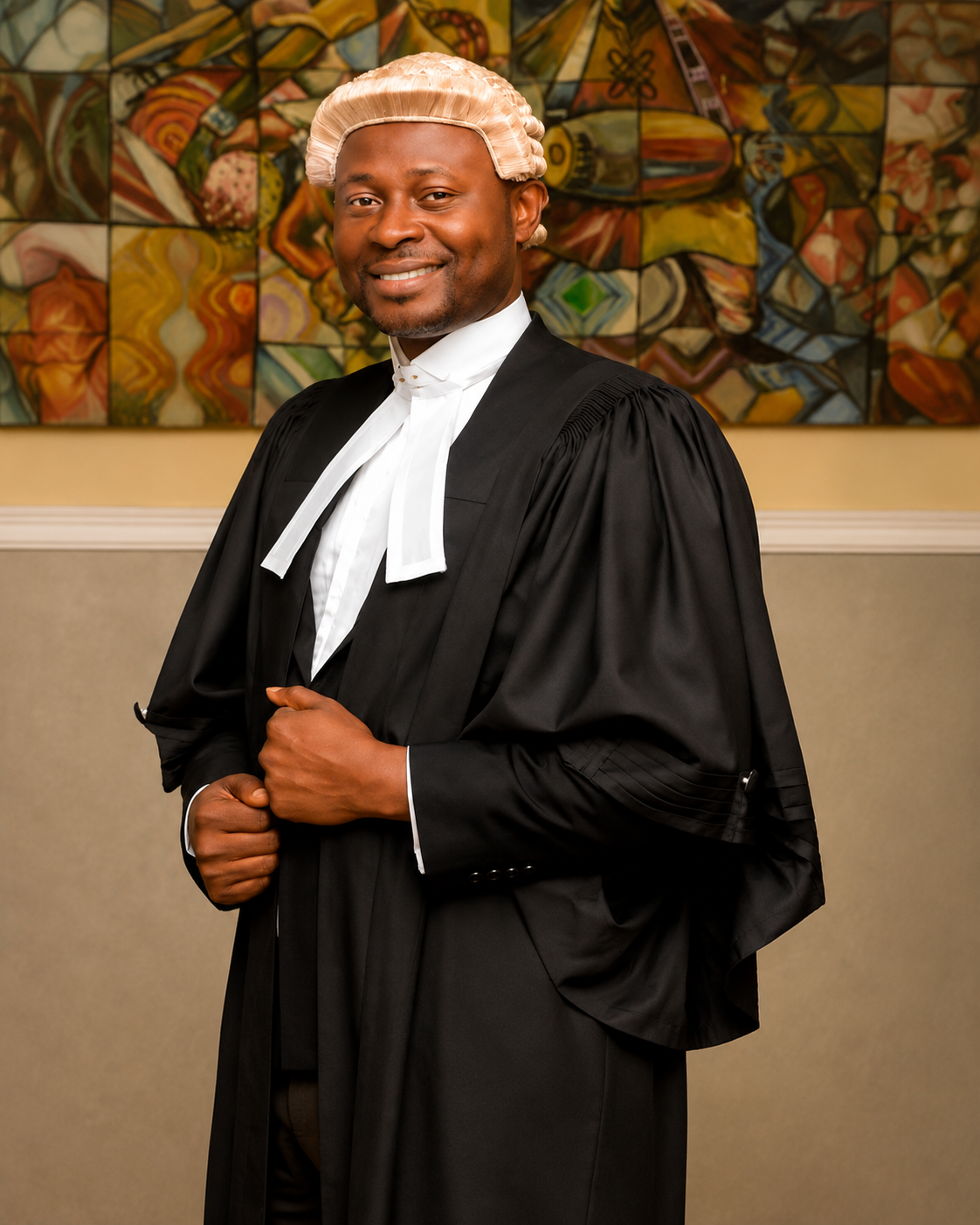 Barrister in court attire